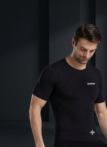 Saam Black Halfsleeve Vest Pack Of 6