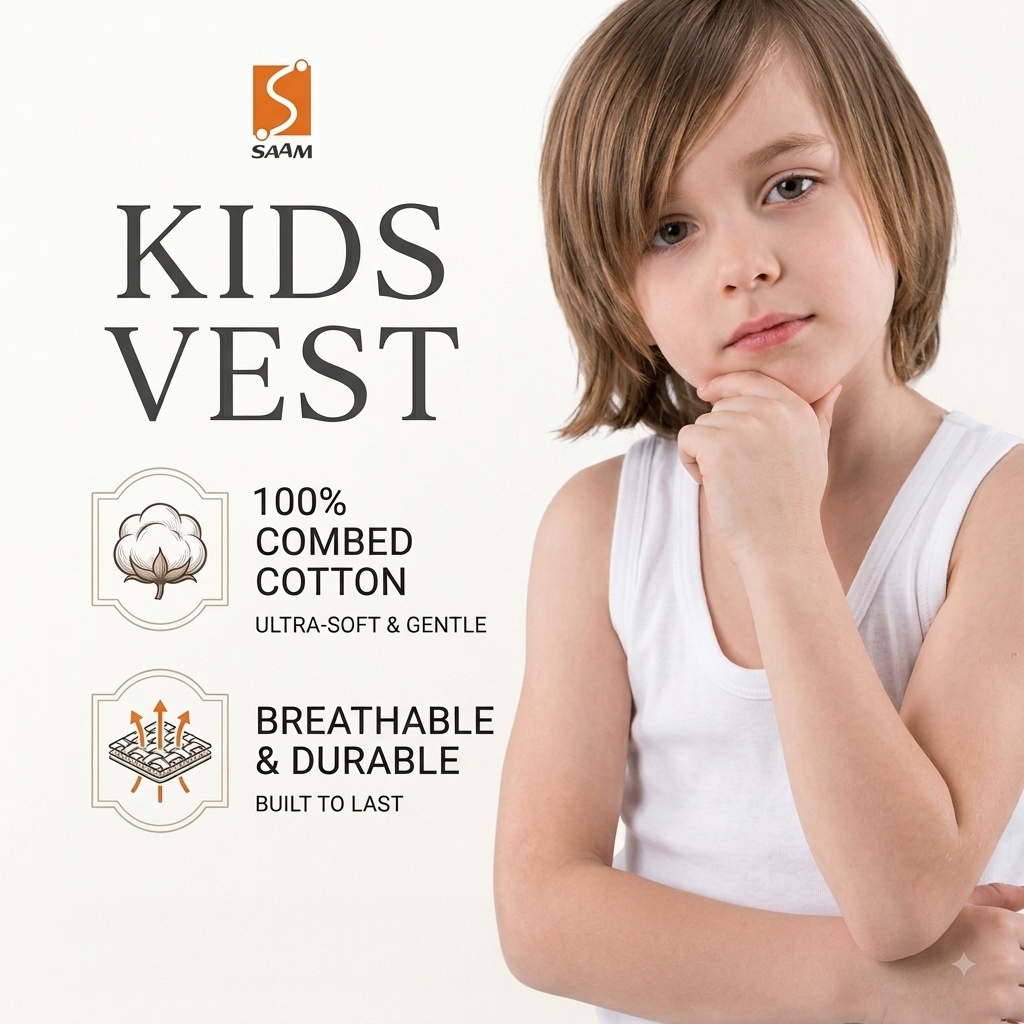Saam Child Sleveless Vest Pack of 6